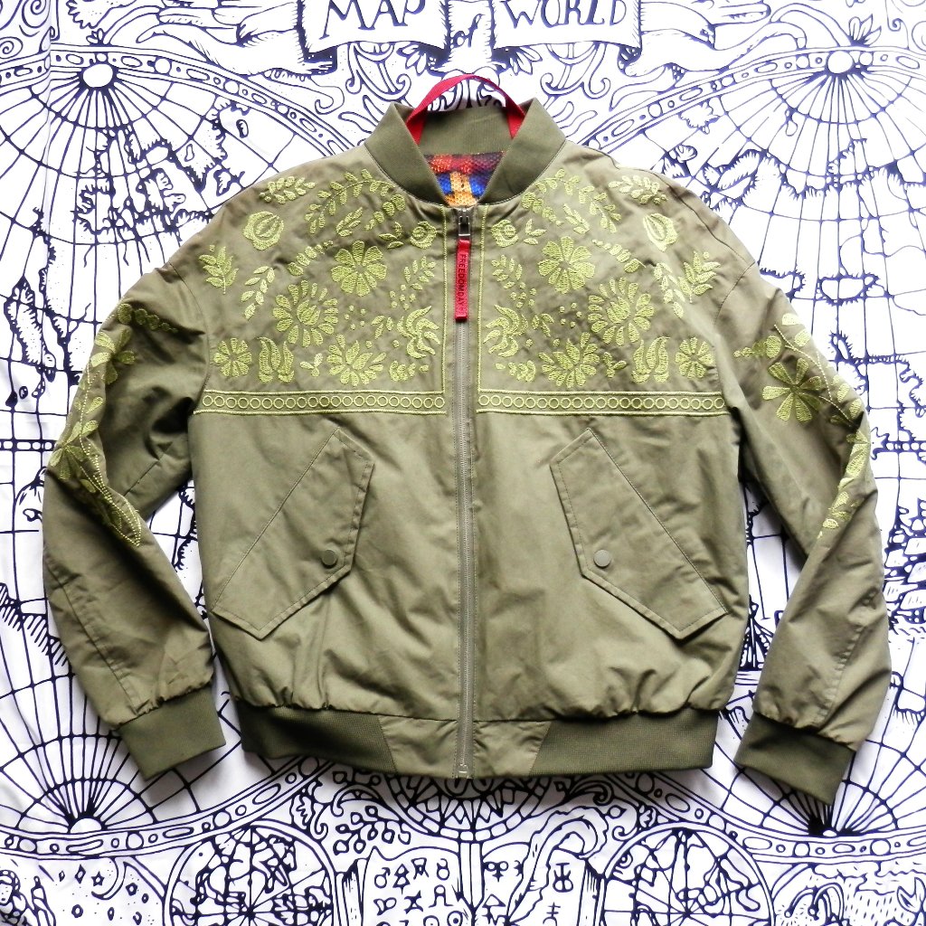 Freedomday || Floral Embroidered Bomber Jacket